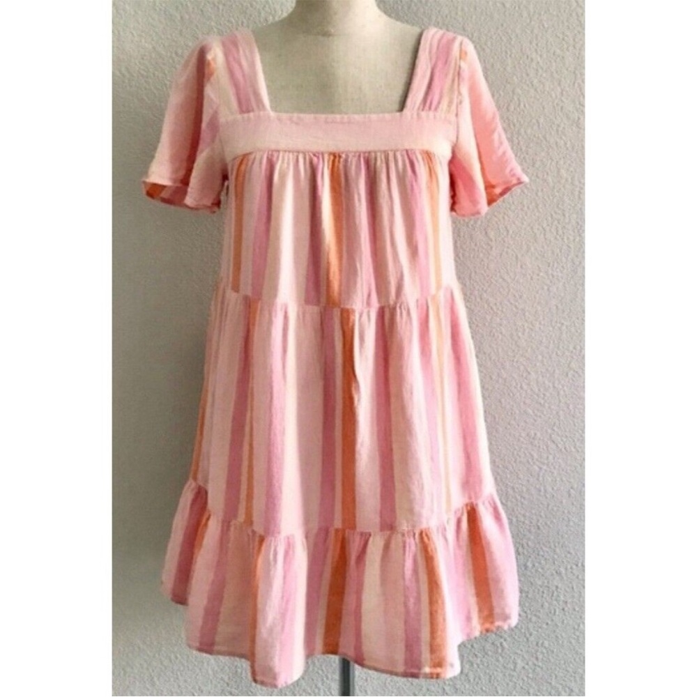 Rails Pink and Orange Striped Dress